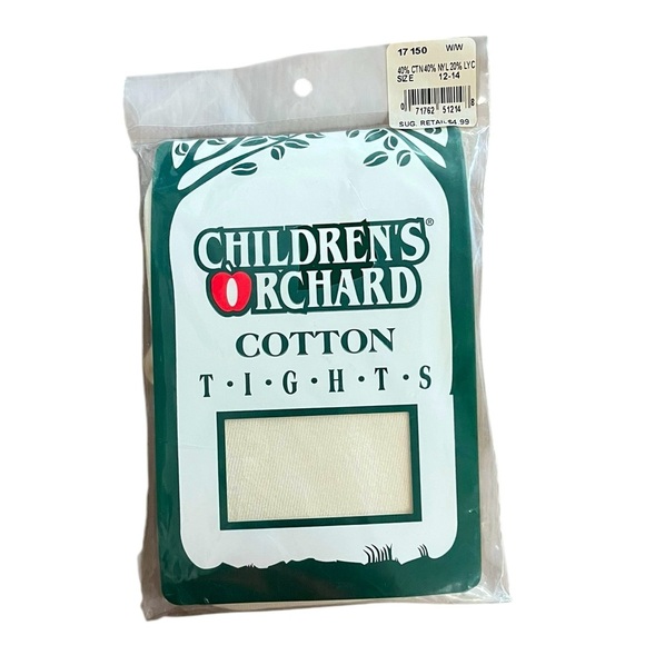 🌼 5/$25 Children’s Orchard Cotton Blend Tights Size 12–14 NEW Made in USA - Picture 1 of 4